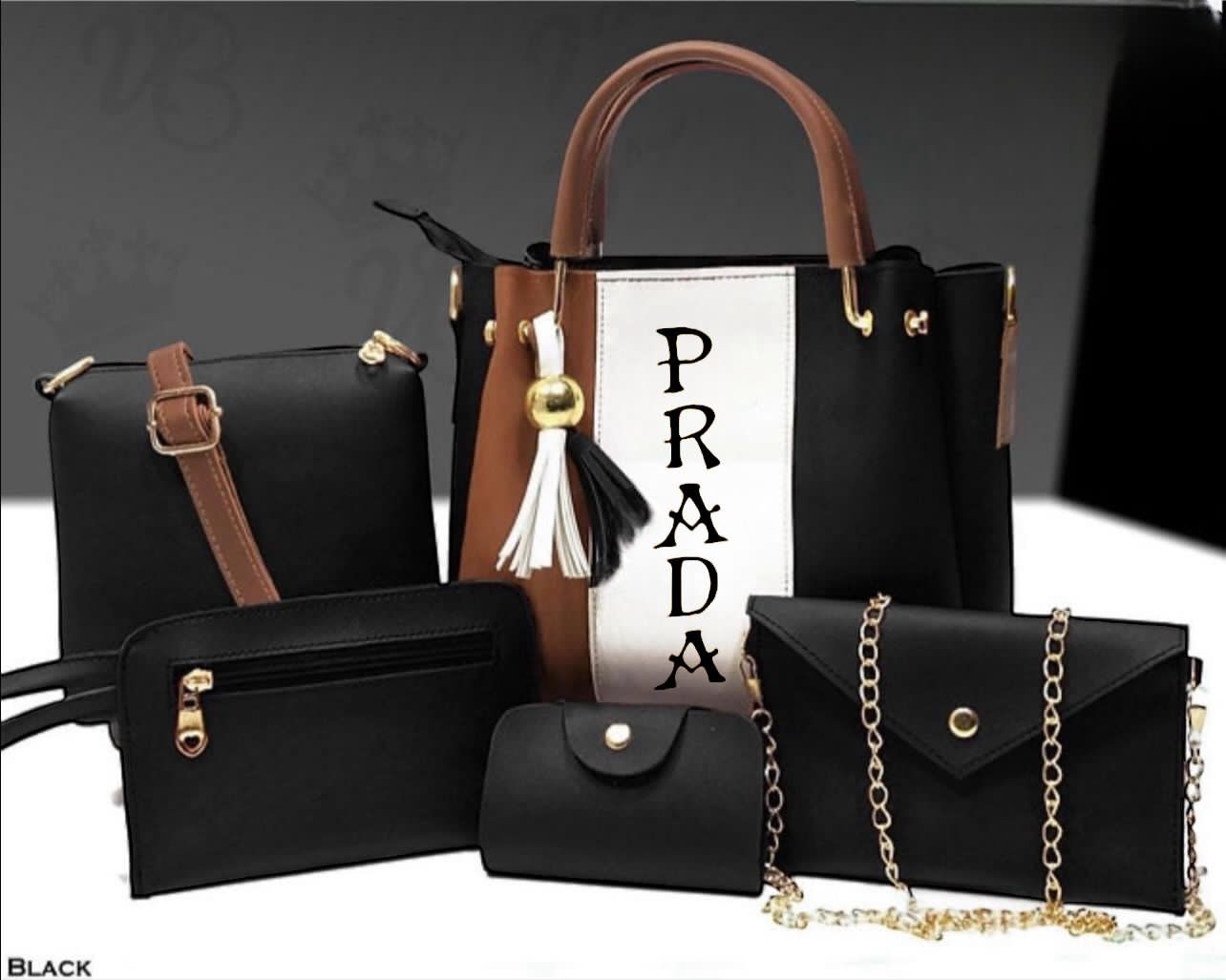 Prada Saffiano Beige Leather Crossbody Chain Bag